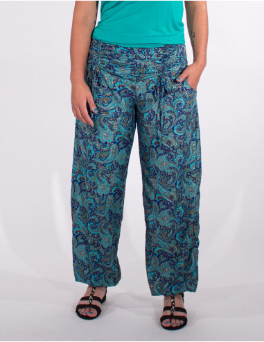 Pantalon Lien Ceinture Sari Doré