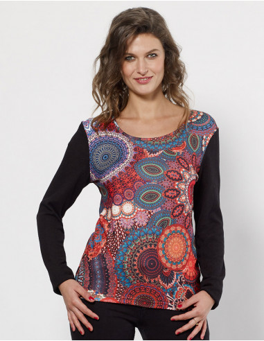 TShirt manches longues imprimé mandala