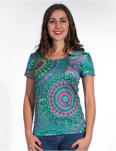 TShirt manches courtes imprimé mandala