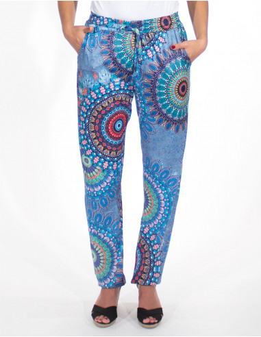 Pantalon maille imprimé mandala