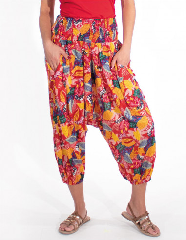 Pantalon 3/4 Viscose Imprime Tutti Frutt