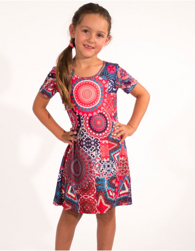 Robe manches courtes mandala