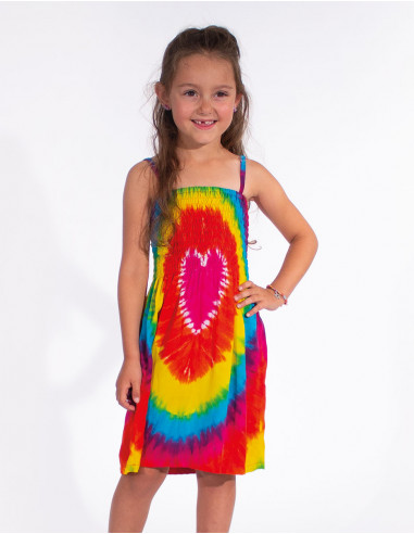 Robe Fille Viscose Bretelles Tie Dye