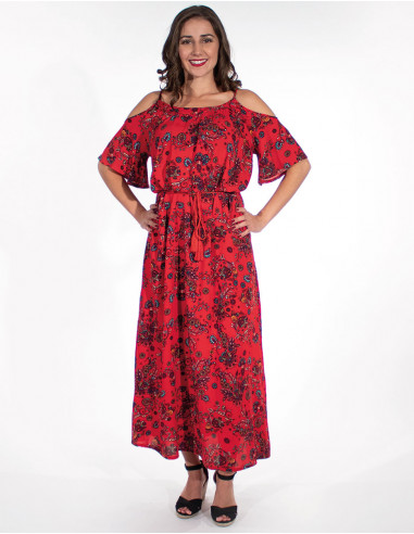 Robe longue viscose imprimé Rock