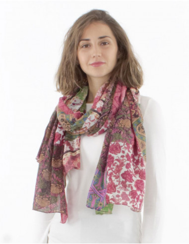 Foulard Imprime Voile De Coton