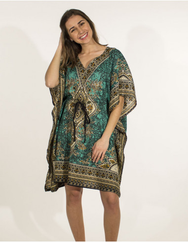 Tunique polyester Kaftan imprimée