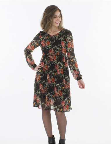 Robe courte mousseline de polyester...